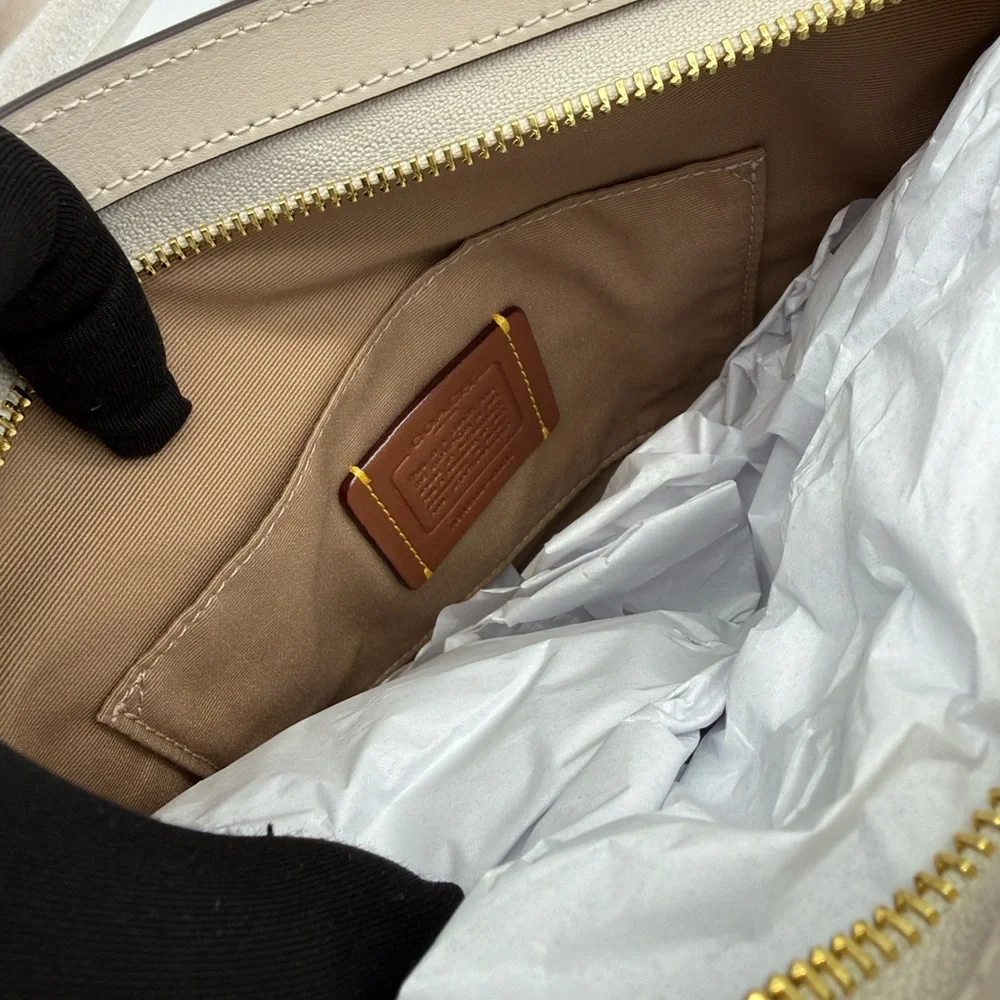 Coach Logan Duffle Bag With Star Print Chalk Cream